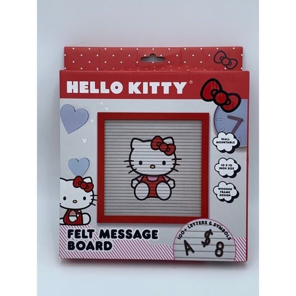 Sanrio Hello Kitty Pink Felt Message Board 10x10 Red frame - Picture 1 of 5